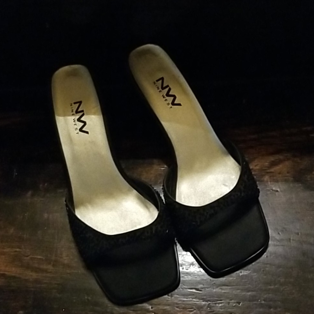 Nine West black heels - approximately 2" high